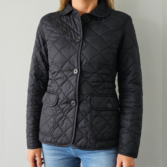 Gap Lightweight Quilted Jacket Womens Black Puffer Button Pockets XS - Picture 16 of 16